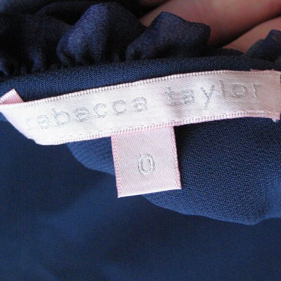 Blue Silk Chiffon Tank Blouse Top - Picture 6 of 7